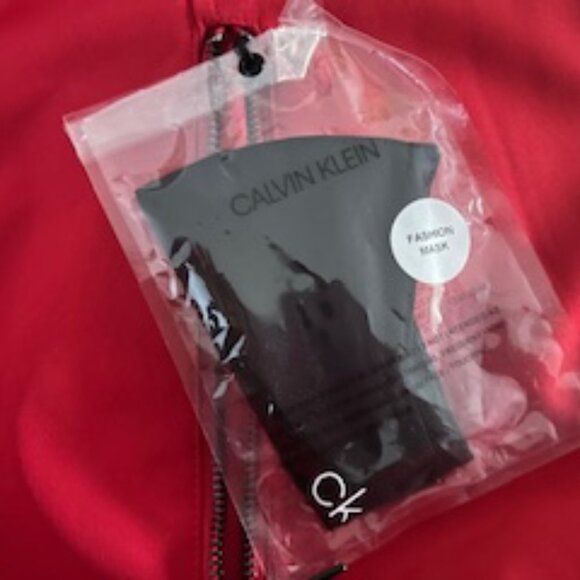 NEW Calvin Klein Candy Apple Red Hooded Rain Coat – Water Resistant Size XL - Picture 6 of 6